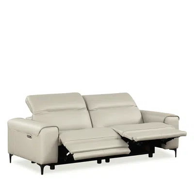 Nicoletti Tacchino Power Reclining Two Piece Leather Sofa In Gray