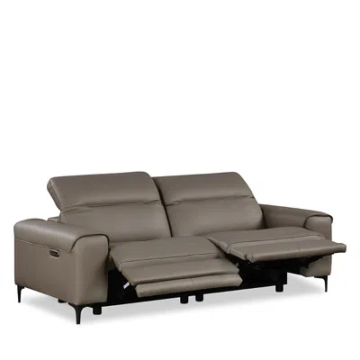 Nicoletti Tacchino Power Reclining Two Piece Leather Sofa In Gray