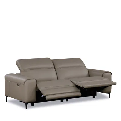 Nicoletti Tacchino Power Reclining Two Piece Leather Sofa In Gray
