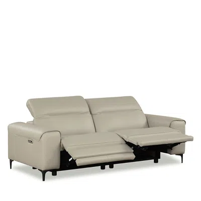 Nicoletti Tacchino Power Reclining Two Piece Leather Sofa In Gray