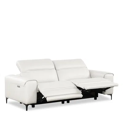 Nicoletti Tacchino Power Reclining Two Piece Leather Sofa In White