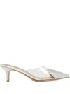 Nicoli 65mm Crystal-embellished Pointed-toe Mules In Metallic