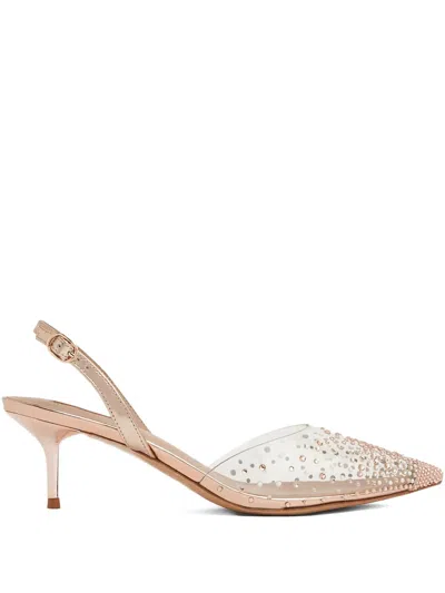 Nicoli 65mm Tory Crystal-embellished Slingback Mules In Neutral