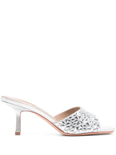 Nicoli 70mm Alastair Sandals In Silver
