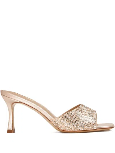 Nicoli 75mm Square-toe Crystal-embellished Heeled Sandals In Neutral