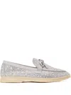 Nicoli Aurelia Embellished Bow-detail Loafers In Gray