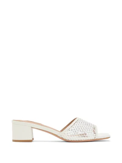 Nicoli Beaded Mesh Mules In White