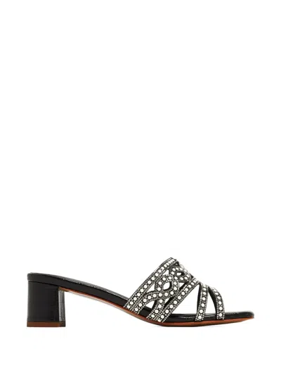 Nicoli Benat Embellished Block Heel Sandals In Multi