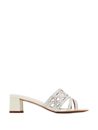 Nicoli Benat Pearl-embellished Sandals In White