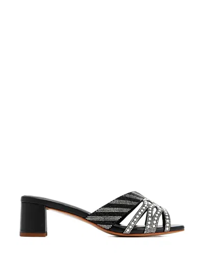 Nicoli Fabie Crystal-embellished Sandals In Black