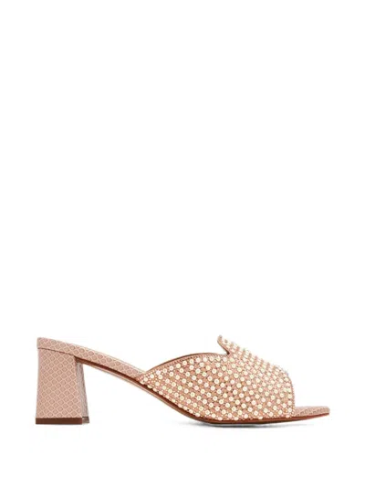 Nicoli Remus Snakeskin-effect Sandals In Pink