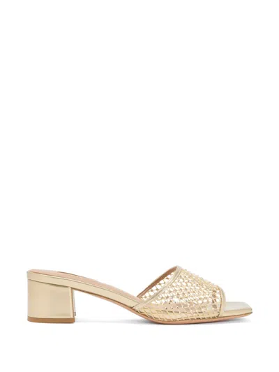 Nicoli Square Toe Net Mules In Neutral