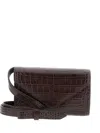 Nicoli X Intasca Crocodile Print Shoulder Bag In Brown