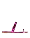 Nicolo' Beretta Nicolò Beretta Woman Thong Sandal Magenta Size 8 Textile Fibers In Magenta