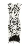 Nidra Devi Bird & Floral Sequin Dress In Black