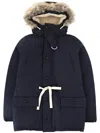 Nigel Cabourn Blue Solid Hood Jacket In Navy Blue