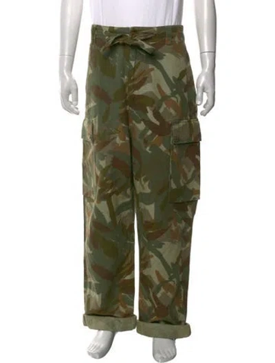 Pre-owned Nigel Cabourn Camouflage Print Cargo Pants In Green