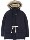 Nigel Cabourn Blue Solid Hood Jacket In Blue