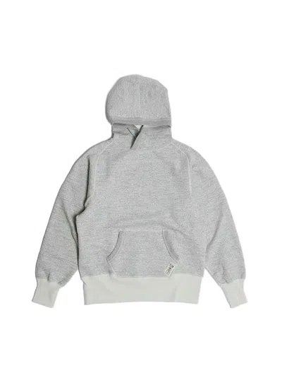 Nigel Cabourn Heather Grey Casual Hoodie With Ribbed Hem In Gray