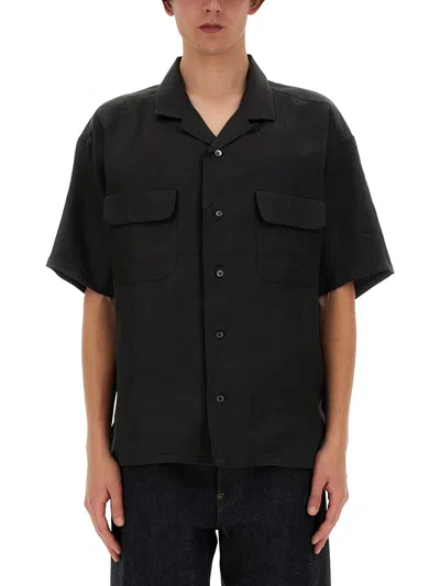 Nigel Cabourn Linen Shirt In Black