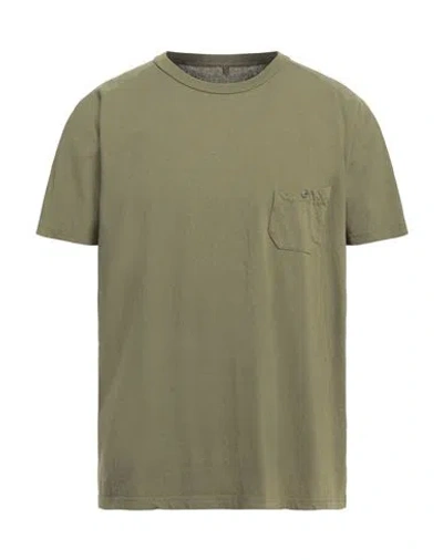 Nigel Cabourn Man T-shirt Military Green Size 44 Cotton