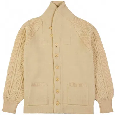 Nigel Cabourn Men's Fisherman Cardigan In Ivory In Neutral