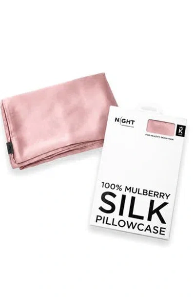 Night 100% Mulberry Silk Pillowcase In Pink
