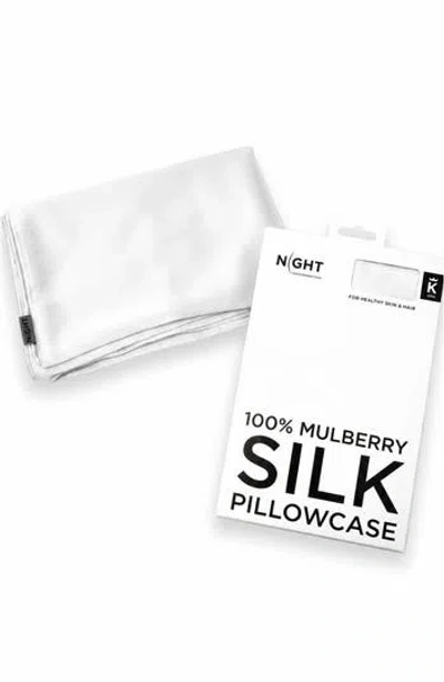 Night 100% Mulberry Silk Pillowcase In White