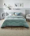 Night Lark Coverless Linen Comforter, Queen In Green