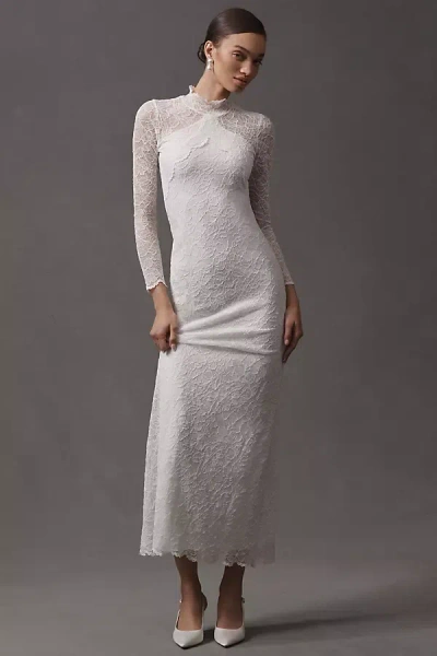 Nightcap Costes Long-sleeve Lace Maxi Dress In White