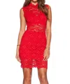 Nightcap Dixie Lace Cutout Mini Dress In Red In Red