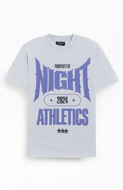 Nightlab Men's Heather Grey Gym T-shirt In Blue