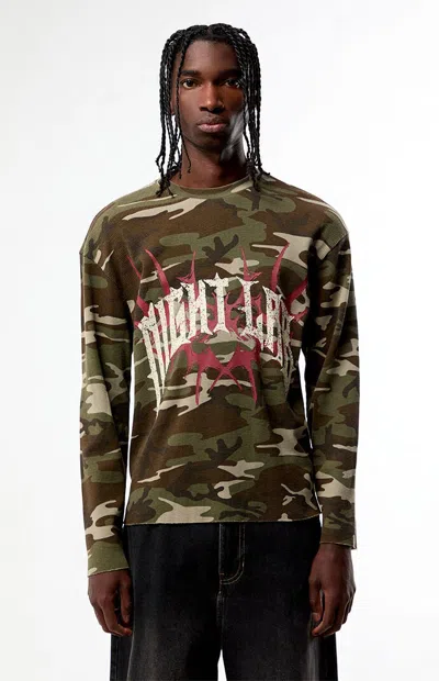 Nightlab Men's Night Camo Waffle Knit Long Sleeve T-shirt In Camouflage In Multi