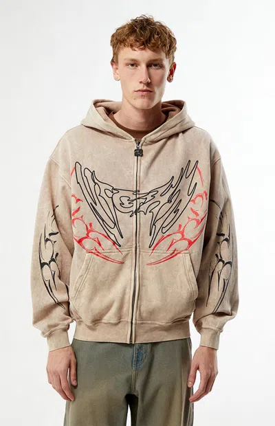 Nightlab Men's Night Moon Full Zip Hoodie In Cream In Neutral