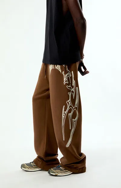 Nightlab Men's X Pacsun Brown Night Moon Baggy Sweatpants