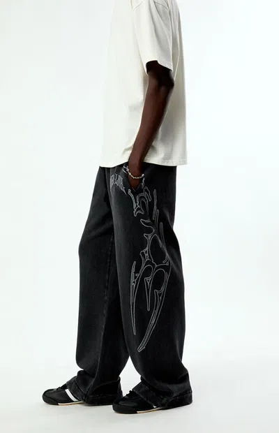 Nightlab Men's X Pacsun Washed Black Night Moon Baggy Sweatpants