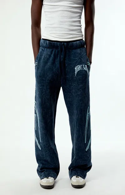 Nightlab Men's X Pacsun Washed Navy Night Moon Baggy Sweatpants In Blue