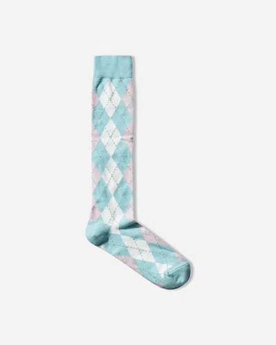 Nii Hai Argyle Socks Blue / Baby Pink In Multi