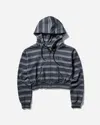 Nii Hai Striped Knee High Hoodie In Grey