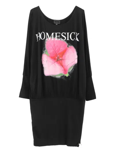 Niihai Bat-sleeve Print Dress