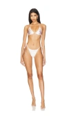 Niihai Butterfly Bikini In Rose Pink Satin