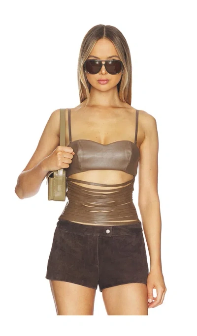Niihai Lazer Cut Corset In Brown