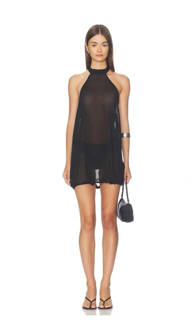 Niihai Midnight Dress With Bra And Booty Short In Black