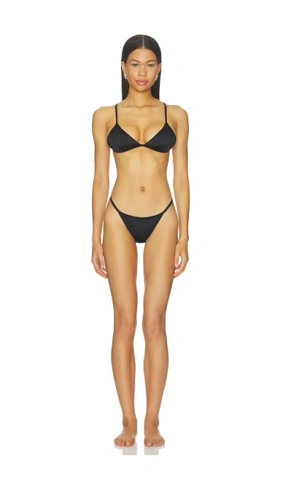 Niihai The Del Satin Bikini In Black