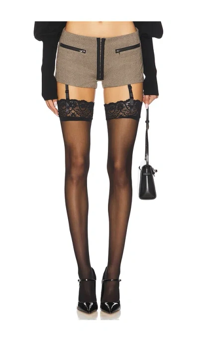 Niihai The Tilly Booty Shorts In Vintage Brown