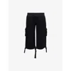 Niihai Womens Grey  Utility Track Capris In Black