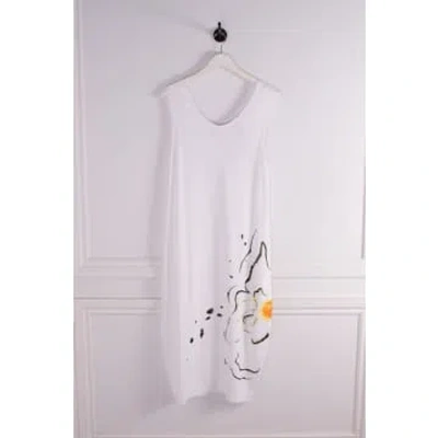 Niji Knit Print Dress In White