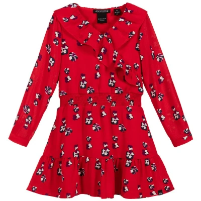 Nik & Nik Kids'  Girls Red Chiffon Dress