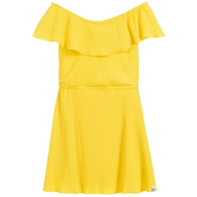 Nik & Nik Kids'  Girls Yellow Pleated Dress