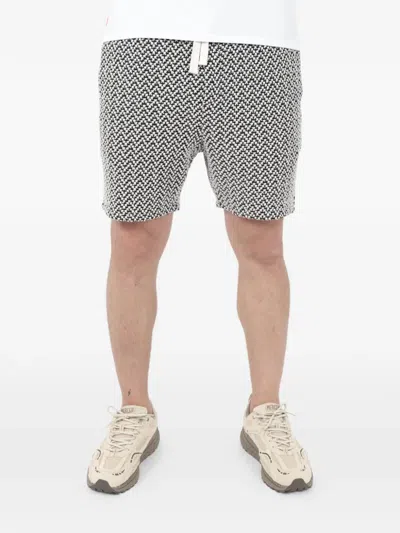 Nikben Patterned Drawstring Deck Shorts In Black